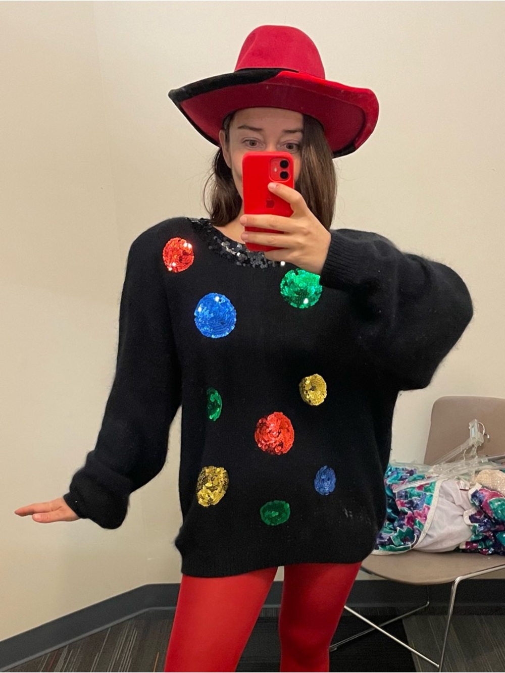 1980s sequined silk angora sweater